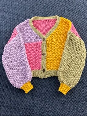 Vintage Mulit-Coloured Cardigan Knit Sweater
